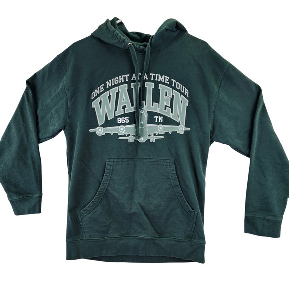 Morgan Wallen Other - Morgan Wallen One Night At A Time World Tour Hoodie Green Mens Size Large